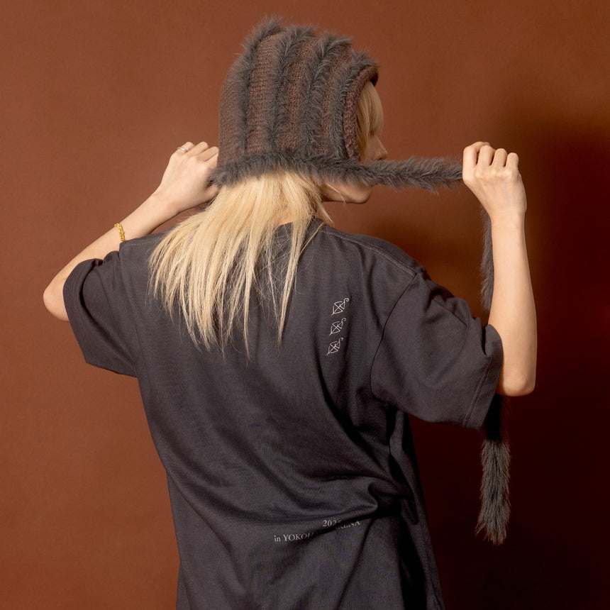 編 2WAY EARFLAP BEANIE(涅色 charcoal)