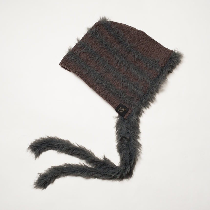 編 2WAY EARFLAP BEANIE(涅色 charcoal)