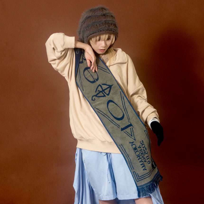 【Legit会員限定】編 FRINGE TOWEL(梟 blue)